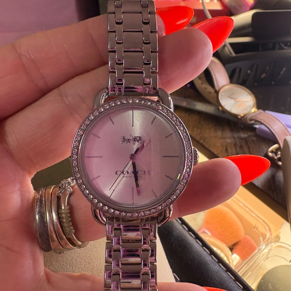 Silver COACH gem watch - Picture 3 of 8